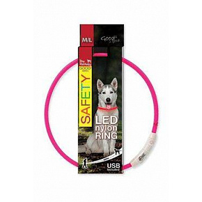 Nyakörv DOG FANTASY világító USB rózsaszín 65cm 1db Nyakörv DOG FANTASY világító USB rózsaszín 65cm 1db