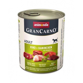 Animonda GRANCARNO® kutya felnőtt marhahús, nyúl, gyógynövények bal. 6 x 800g-os konzervdoboz