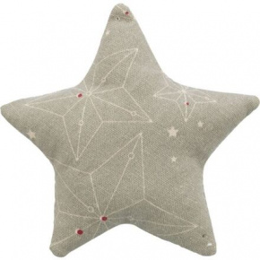 Xmas STAR - Karácsonyi csillag párna, macskamentával, 10 cm, bézs színű