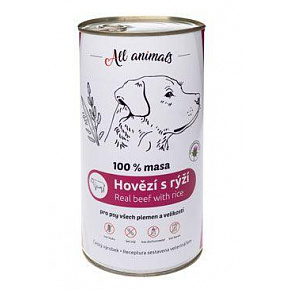 All Animals DOG konz. Marhahús darált rizzsel 1200g