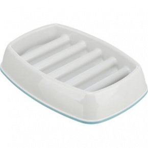 Lassú etetőtál, rácsos design, 0,25l/21 ×14 cm, műanyag/TPR, szürke