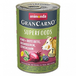 GRANCARNO Superfoods marhahús, nem.cékla, szeder, pitypang 400 g kutyáknak GRANCARNO Superfoods marhahús, nem.cékla, szeder, pitypang 400 g kutyáknak