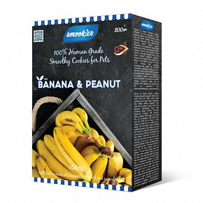 SMOOKIES Premium BANANA - banános keksz 100% emberi minőségű, 200g