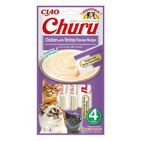 Churu Cat Csirke garnélarák ízesítésű csirke recept 4x14g Churu Cat Csirke garnélarák ízesítésű csirke recept 4x14g