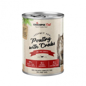 Chicopee Cat Cons. Gourmet Pot Baromfi+Rák 400g