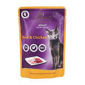Nuevo macska tasak Felnőtt Csirke és Marha 85g
