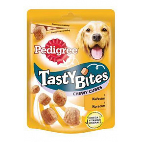Pedigree származás.Tasty Minis Chewy Cubes csirke, kacsa 130g