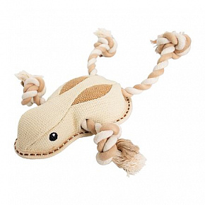 Béka a kötélen HipHop Dog, 33 cm, robusztus kutyajáték, szövött anyag, természetes