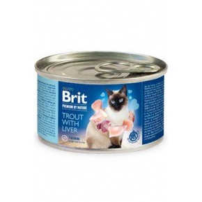 Brit Premium Cat by Nature konzerv pisztráng&máj 200g