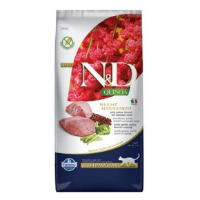 N&D Quinoa CAT Weight Management Bárány és brokkoli 5kg