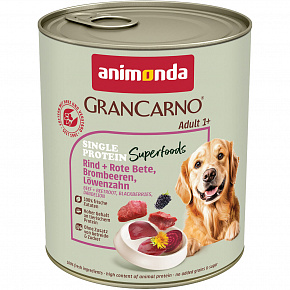 GRANCARNO Superfoods marhahús, nem.cékla, szeder, pitypang 800 g kutyáknak GRANCARNO Superfoods marhahús, nem.cékla, szeder, pitypang 800 g kutyáknak