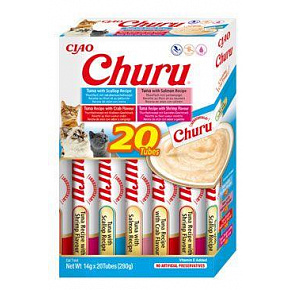 Churu Cat BOX tonhal tengeri herkentyűs változat 20x14g Churu Cat BOX tonhal tengeri herkentyűs változat 20x14g