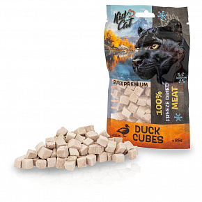 KIDCAT SUPER PREMIUM 100% fagyasztva szárított KACSAKOCKÁK - fagyasztva szárított kacsahús, 25 g KIDCAT SUPER PREMIUM 100% fagyasztva szárított KACSAKOCKÁK - fagyasztva szárított kacsahús, 25 g