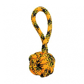 Húzókötelezés csomózott labdával HipHop ROPE ø 7cm /20 cm, neon narancs, fekete, sárga