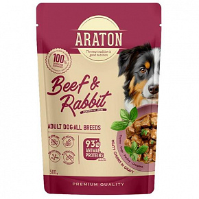 ARATON Adult Dog All Breeds KAPSiČKA with Beef and Rabbit, of all breeds, 500 g