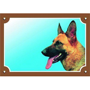 Színes jel Figyelem kutya, német juhászkutya profilja Színes jel Figyelem kutya, német juhászkutya profilja