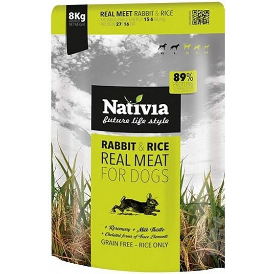 NATIVIA Dog Real Meat Nyúl & Rizs 1 kg
