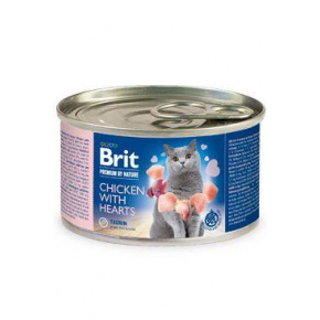 Brit Premium Cat by Nature konz Csirke&Szívek 200g